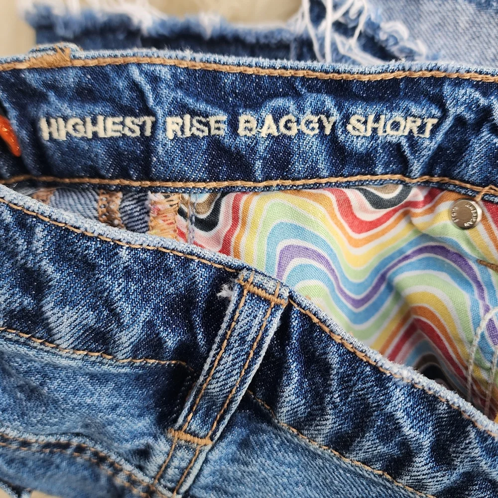 American Eagle Pride Denim Highest Rise Baggy Shorts